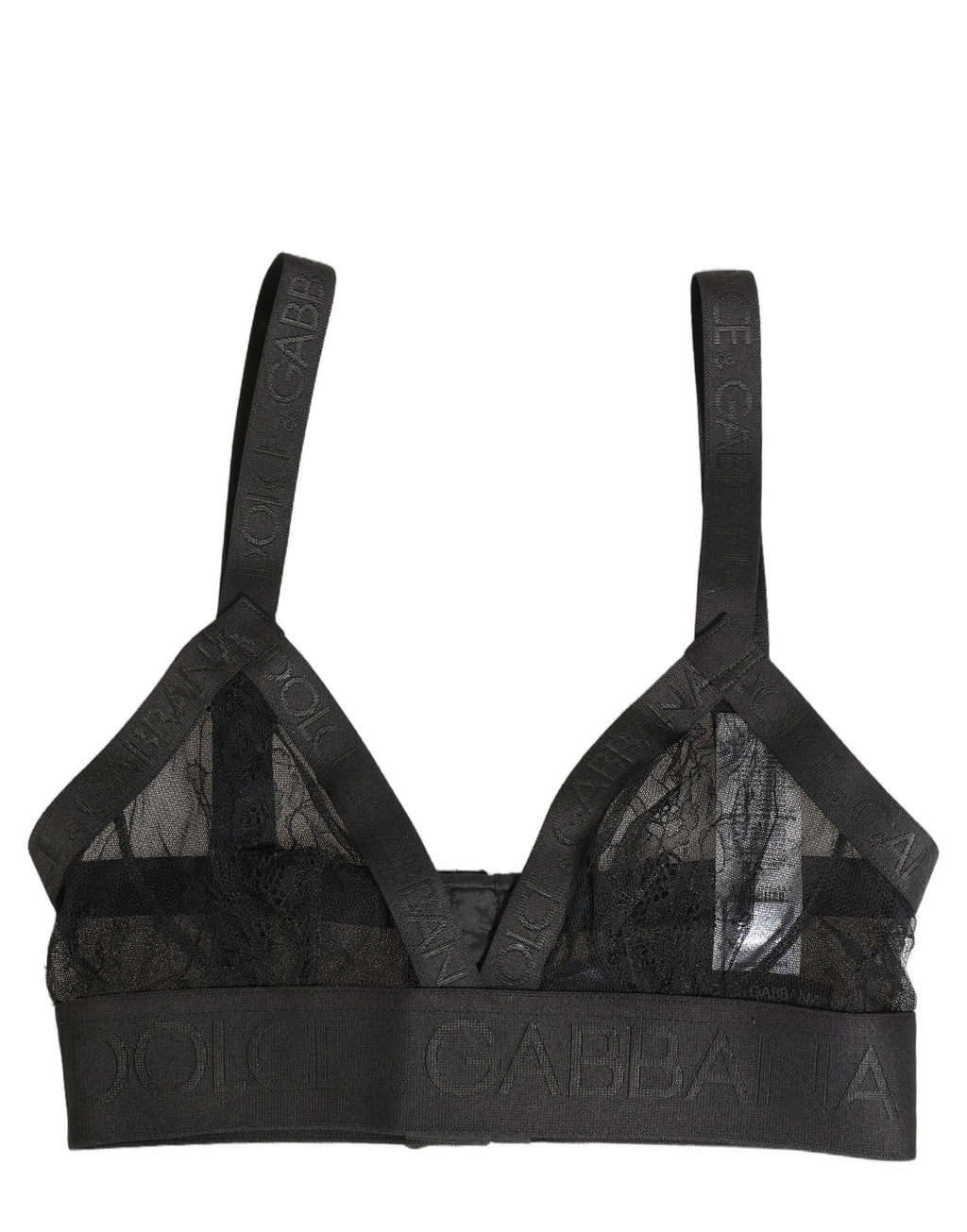 Dolce & Gabbana Schwarzer BH mit Logo-Monogramm und Soft-Cup-Bügeln