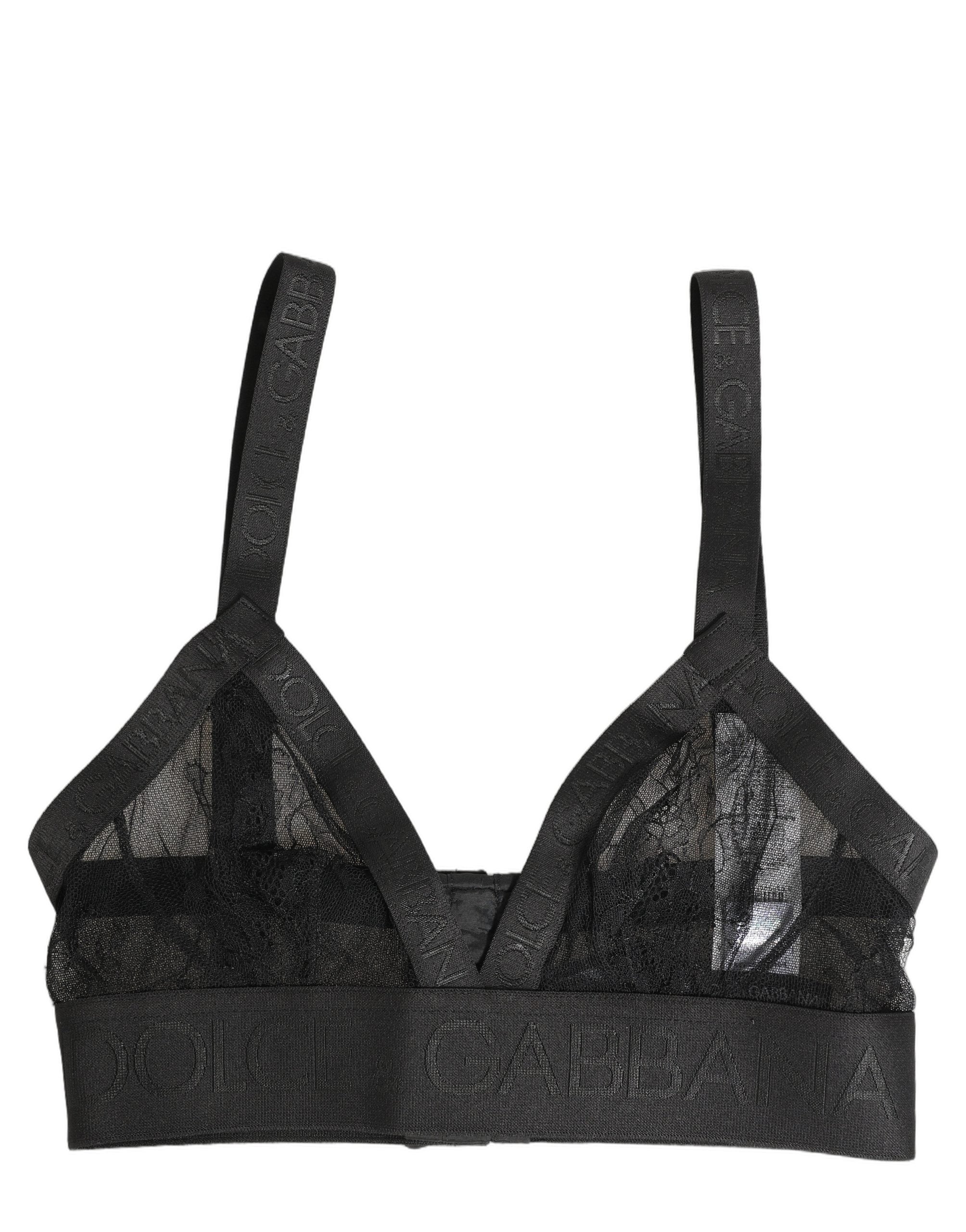 Dolce & Gabbana Schwarzer BH mit Logo-Monogramm und Soft-Cup-Bügeln