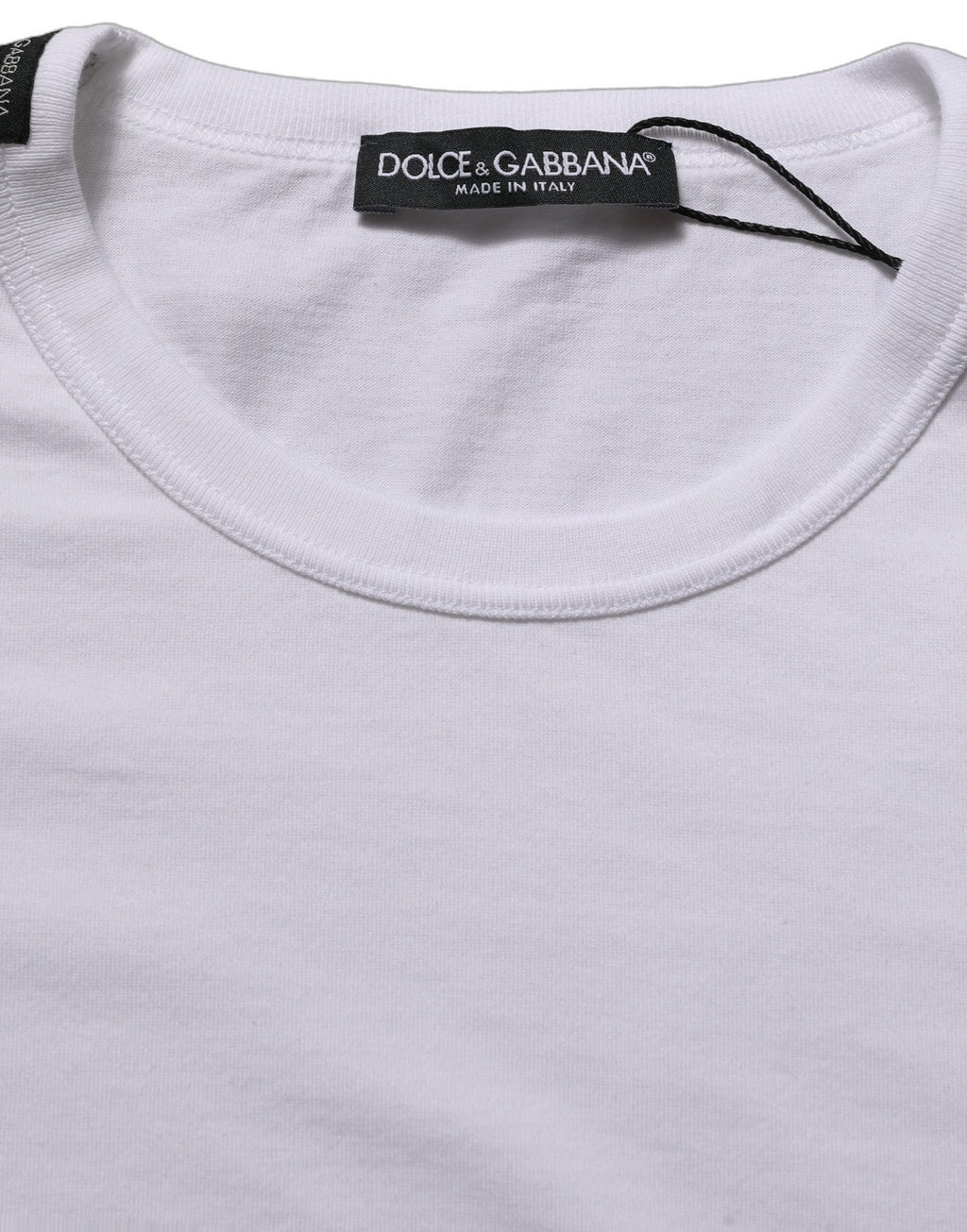 Dolce & Gabbana Weißes Baumwoll-T-Shirt mit kurzen Ärmeln und Rundhalsausschnitt