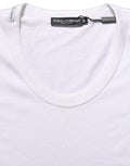 Dolce & Gabbana Weißes Baumwoll-T-Shirt mit kurzen Ärmeln und Rundhalsausschnitt