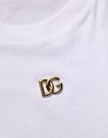 Dolce & Gabbana Weißes T-Shirt mit DG-Logo und kurzen Ärmeln aus Baumwolle