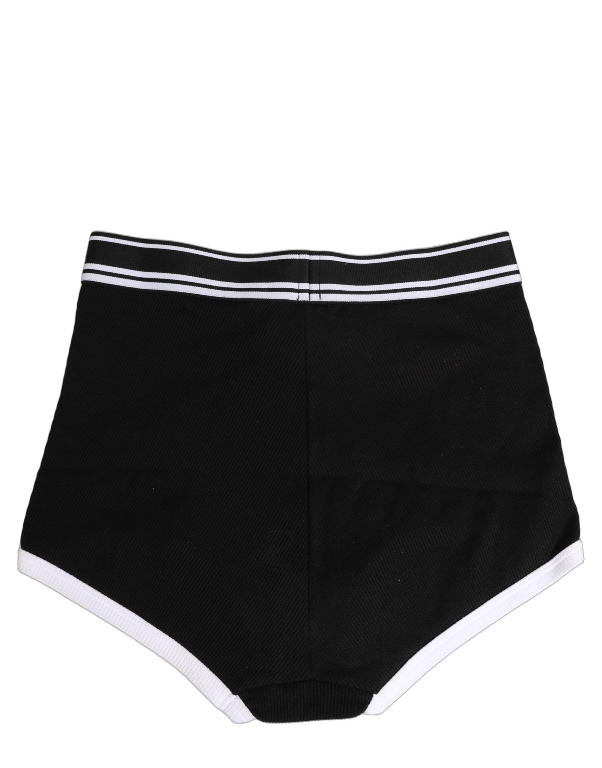 Dolce & Gabbana Coulotte-Hose mit schwarzem und weißem Logo-Bund