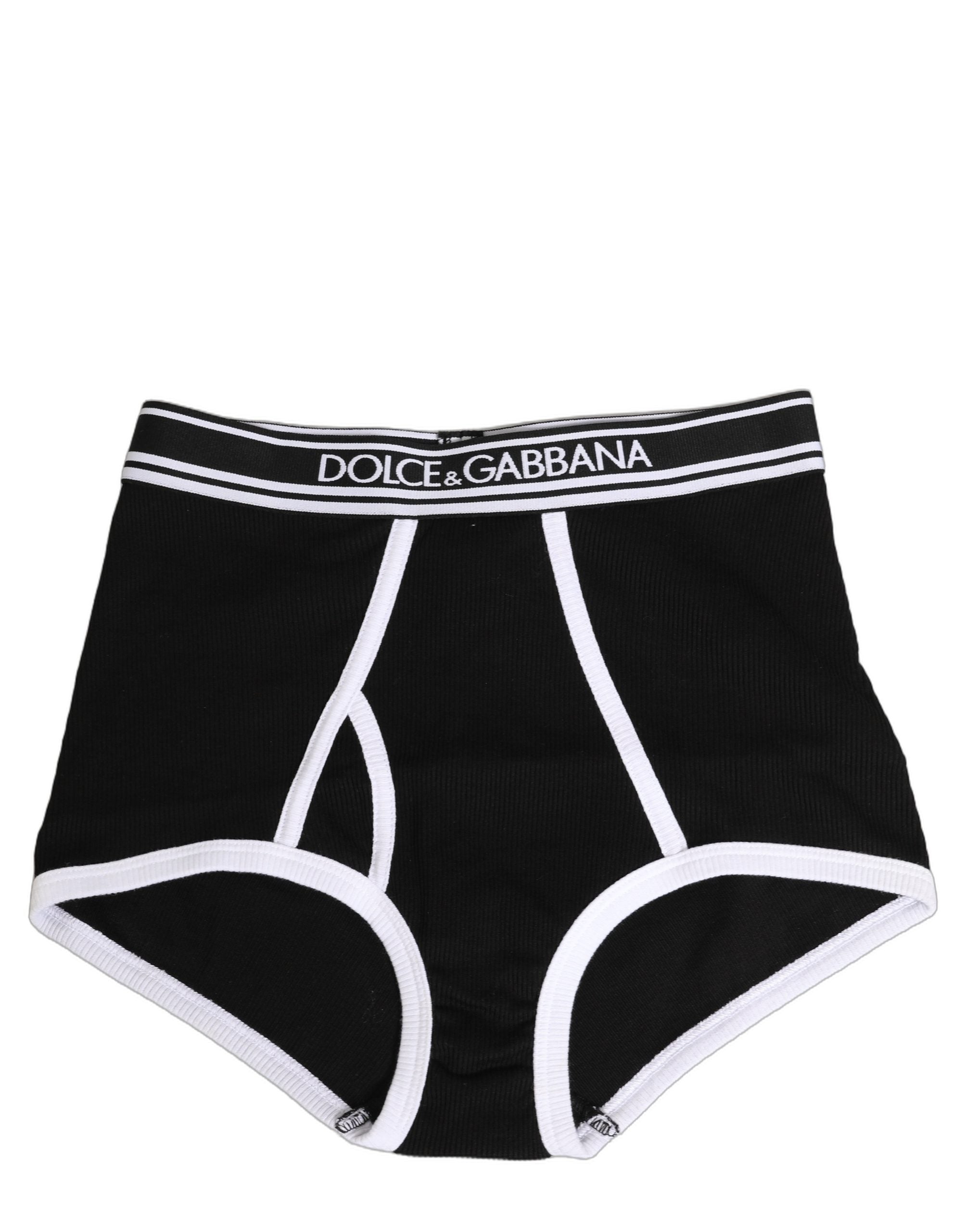 Dolce & Gabbana Coulotte-Hose mit schwarzem und weißem Logo-Bund