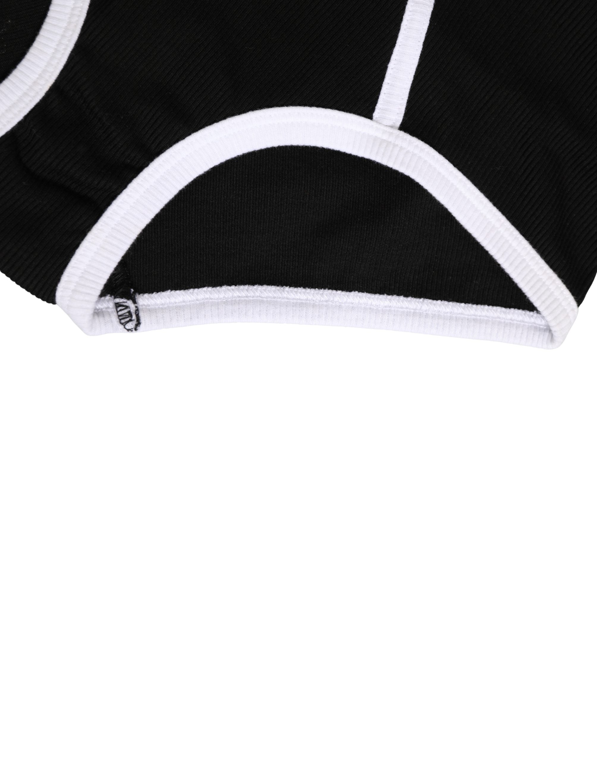 Dolce & Gabbana Coulotte-Hose mit schwarzem und weißem Logo-Bund