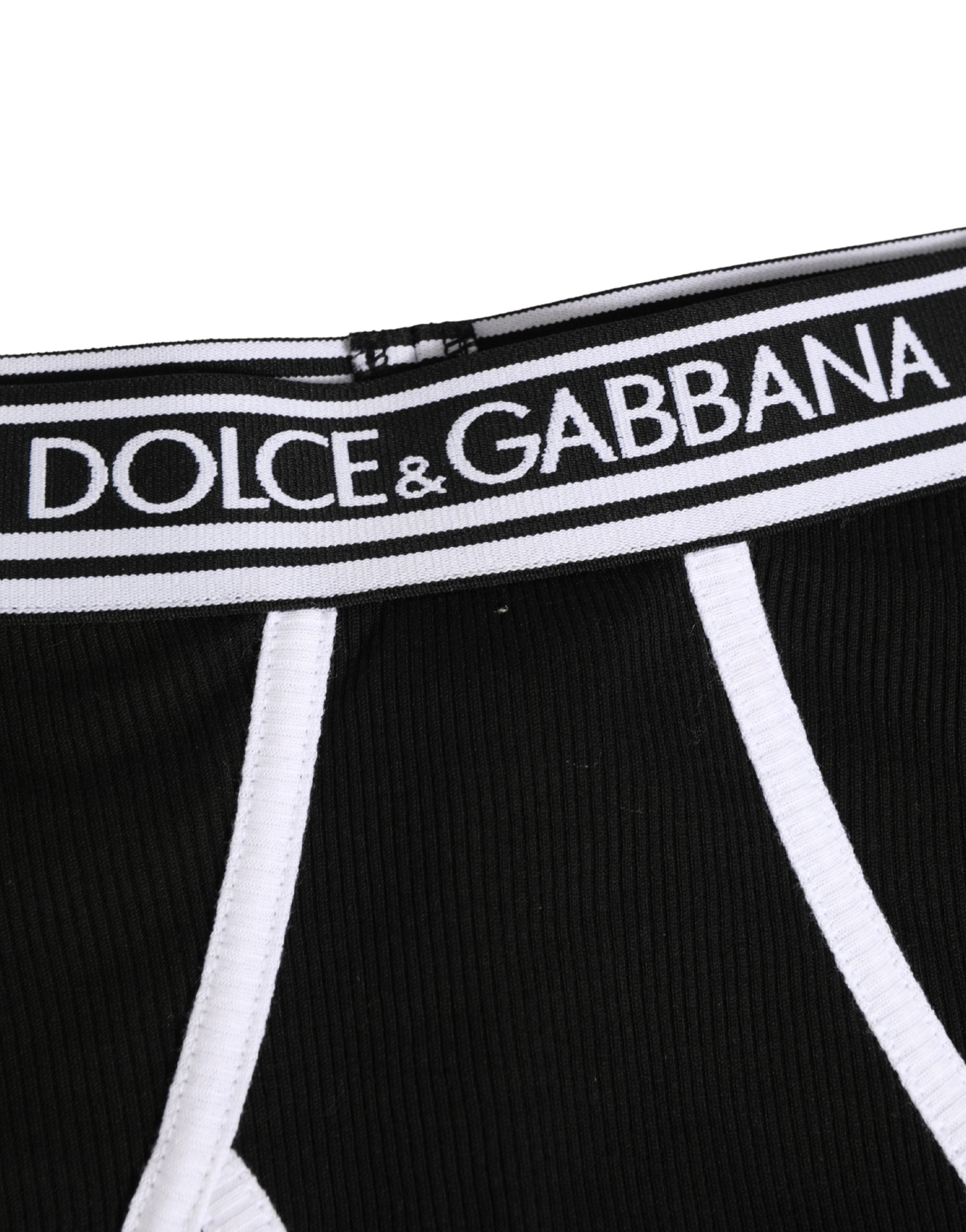 Dolce & Gabbana Coulotte-Hose mit schwarzem und weißem Logo-Bund