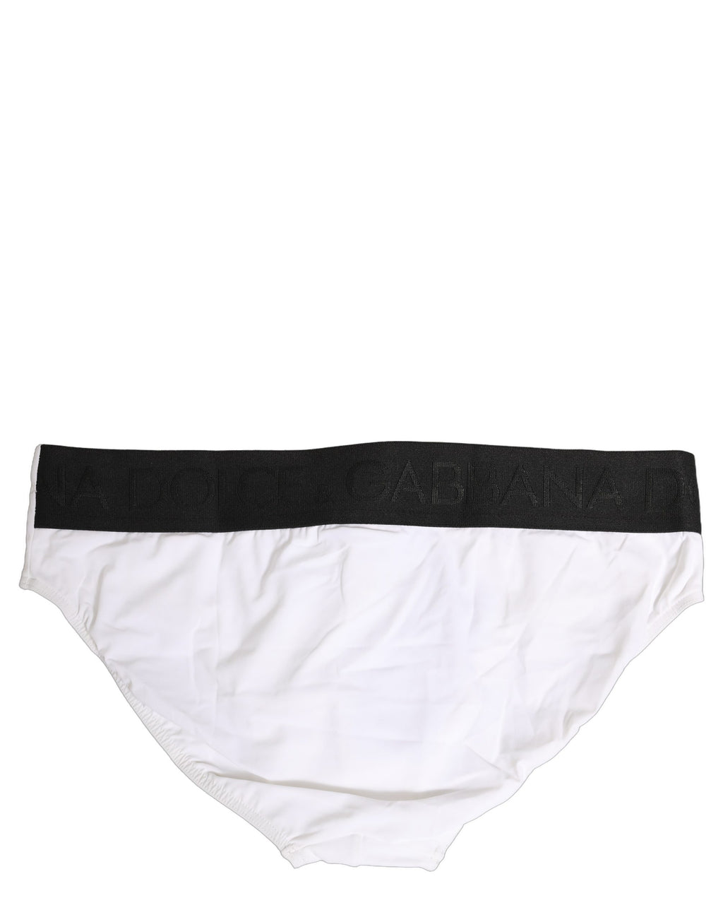 Dolce & Gabbana Weiße Stretch-Badehose mit Kordelzug