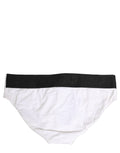 Dolce & Gabbana Weiße Stretch-Badehose mit Kordelzug
