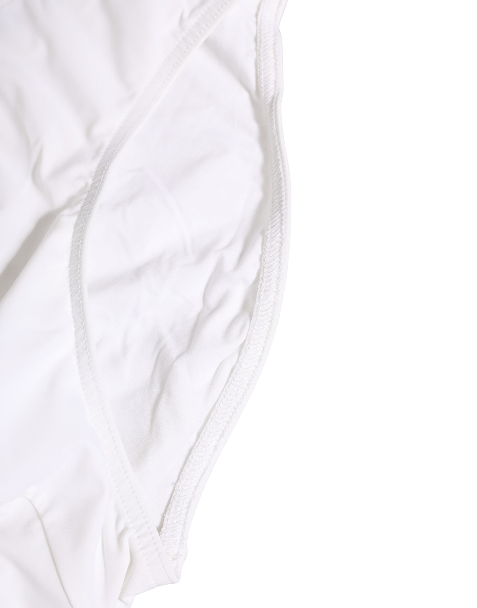 Dolce & Gabbana Weiße Stretch-Badehose mit Kordelzug