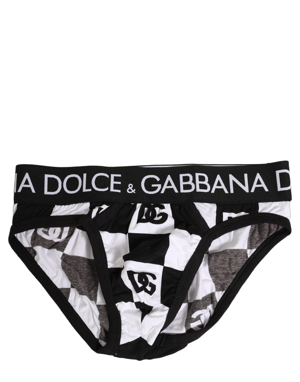 Dolce & Gabbana Midi-Slip mit Schwarz-Weiß-Logo-Karo