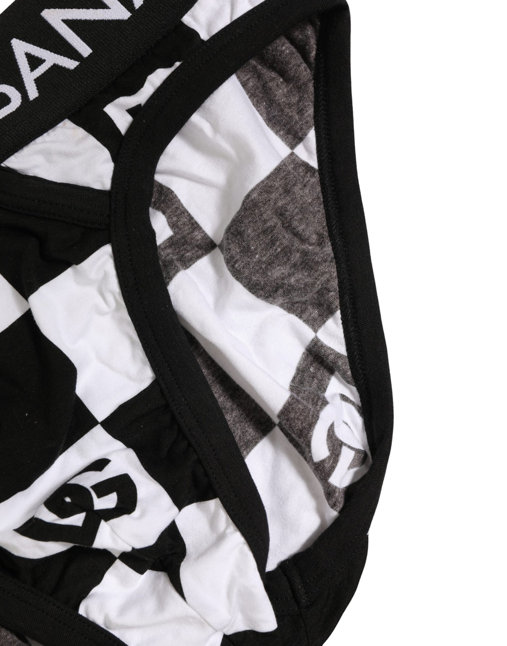 Dolce & Gabbana Midi-Slip mit Schwarz-Weiß-Logo-Karo