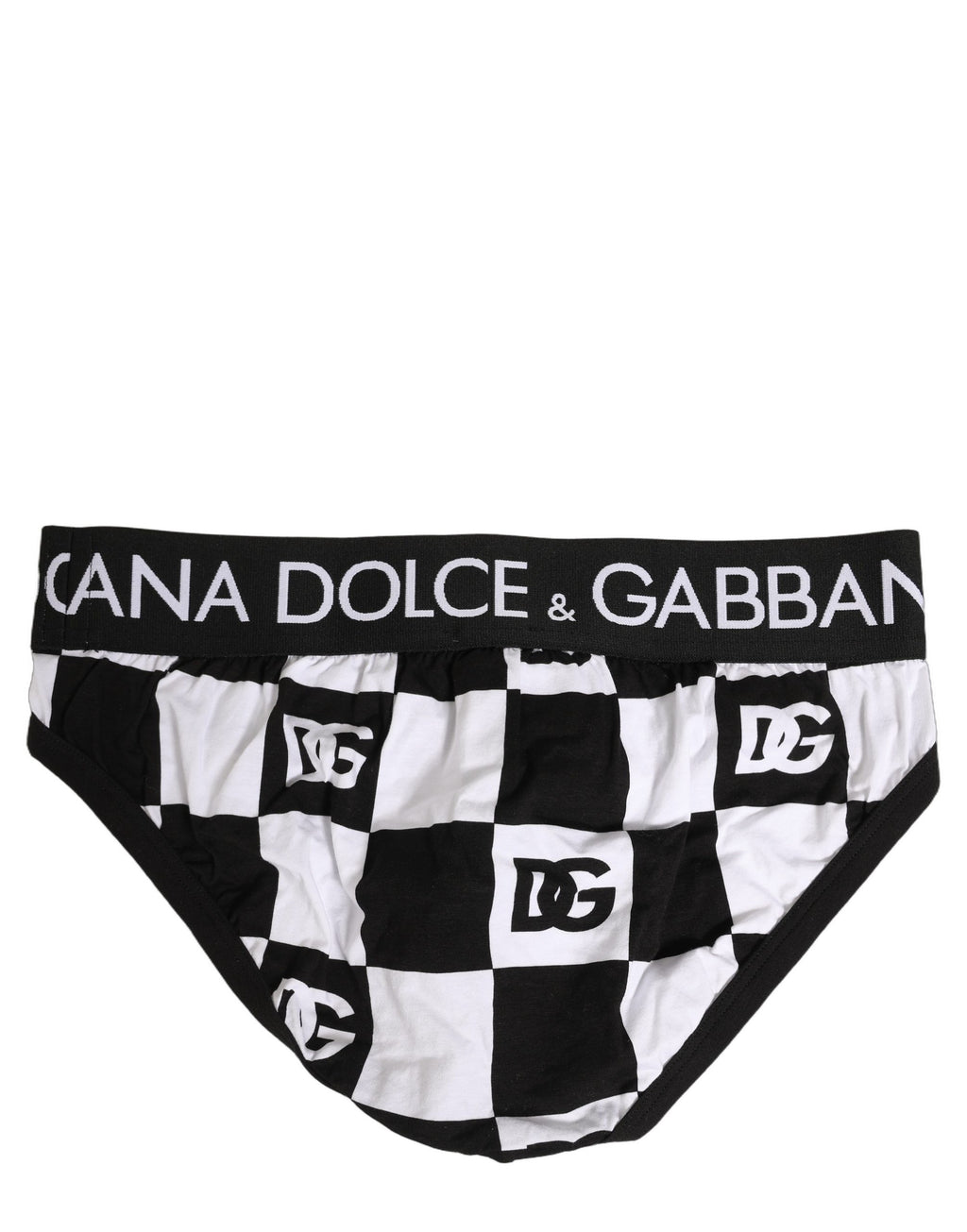 Dolce & Gabbana Midi-Slip mit Schwarz-Weiß-Logo-Karo