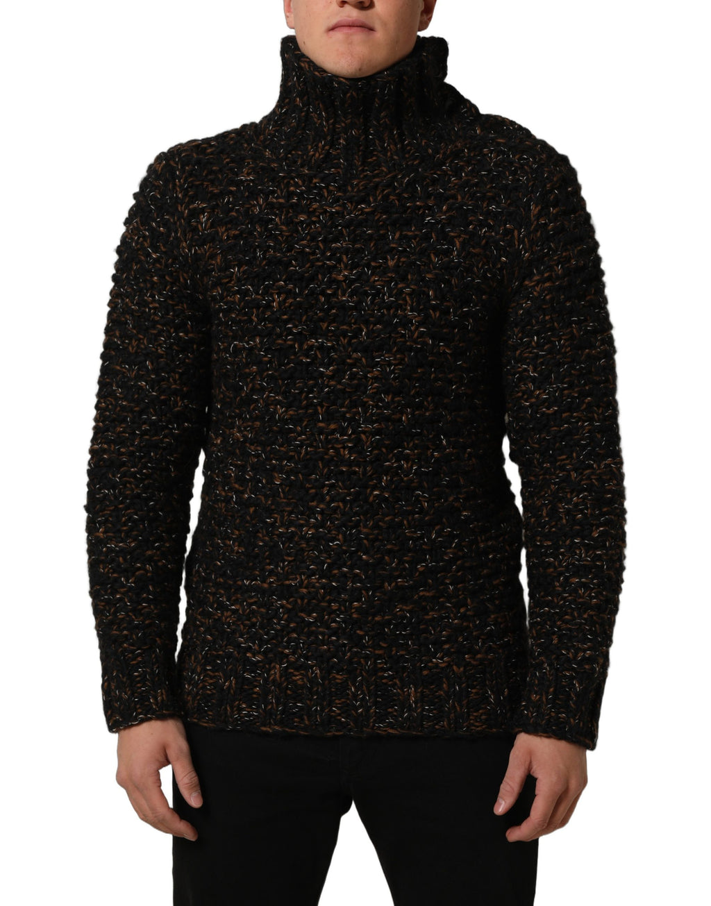 Dolce & Gabbana Brauner Wollstrick-Rollkragenpullover