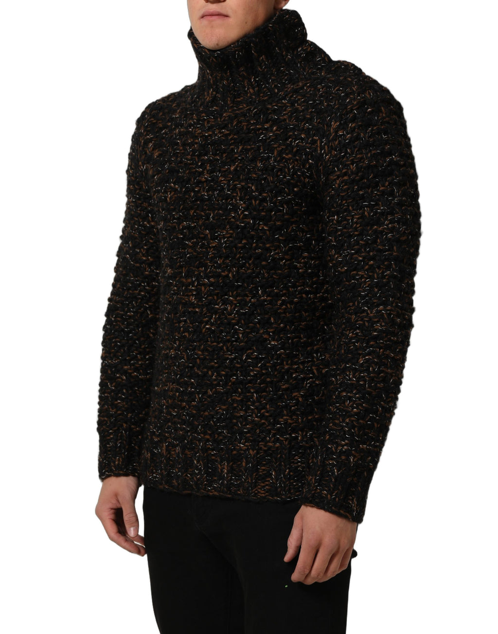 Dolce & Gabbana Brauner Wollstrick-Rollkragenpullover