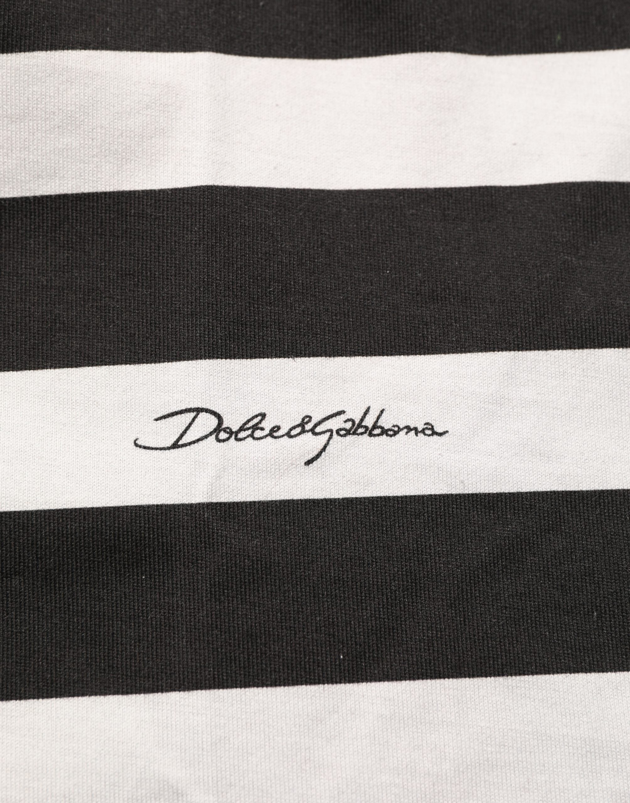 Dolce & Gabbana Ärmelloses T-Shirt aus Baumwolle mit schwarz-weißen Streifen