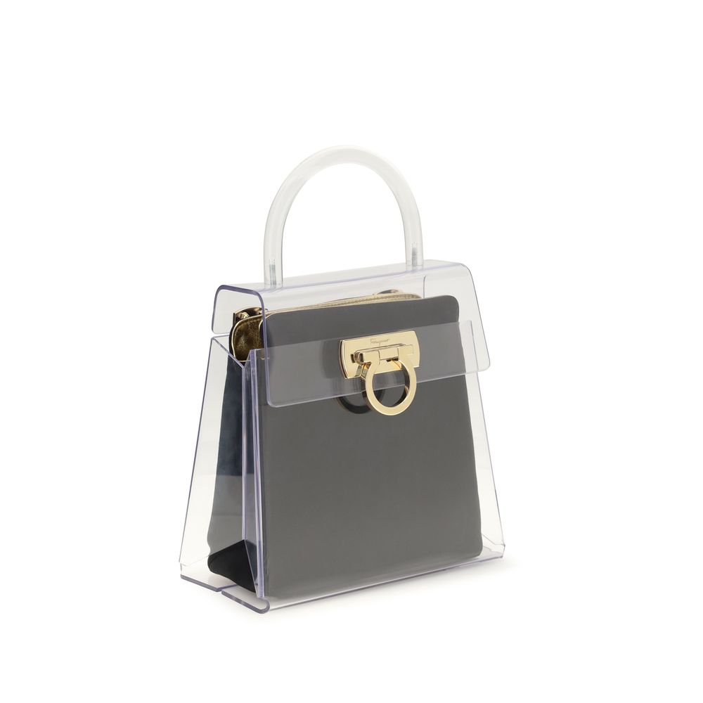 Ferragamo Schwarze PVC Handtasche