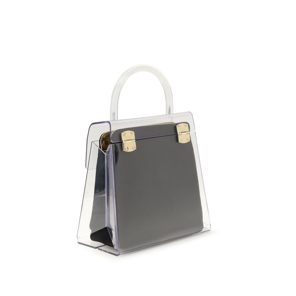 Ferragamo Schwarze PVC Handtasche