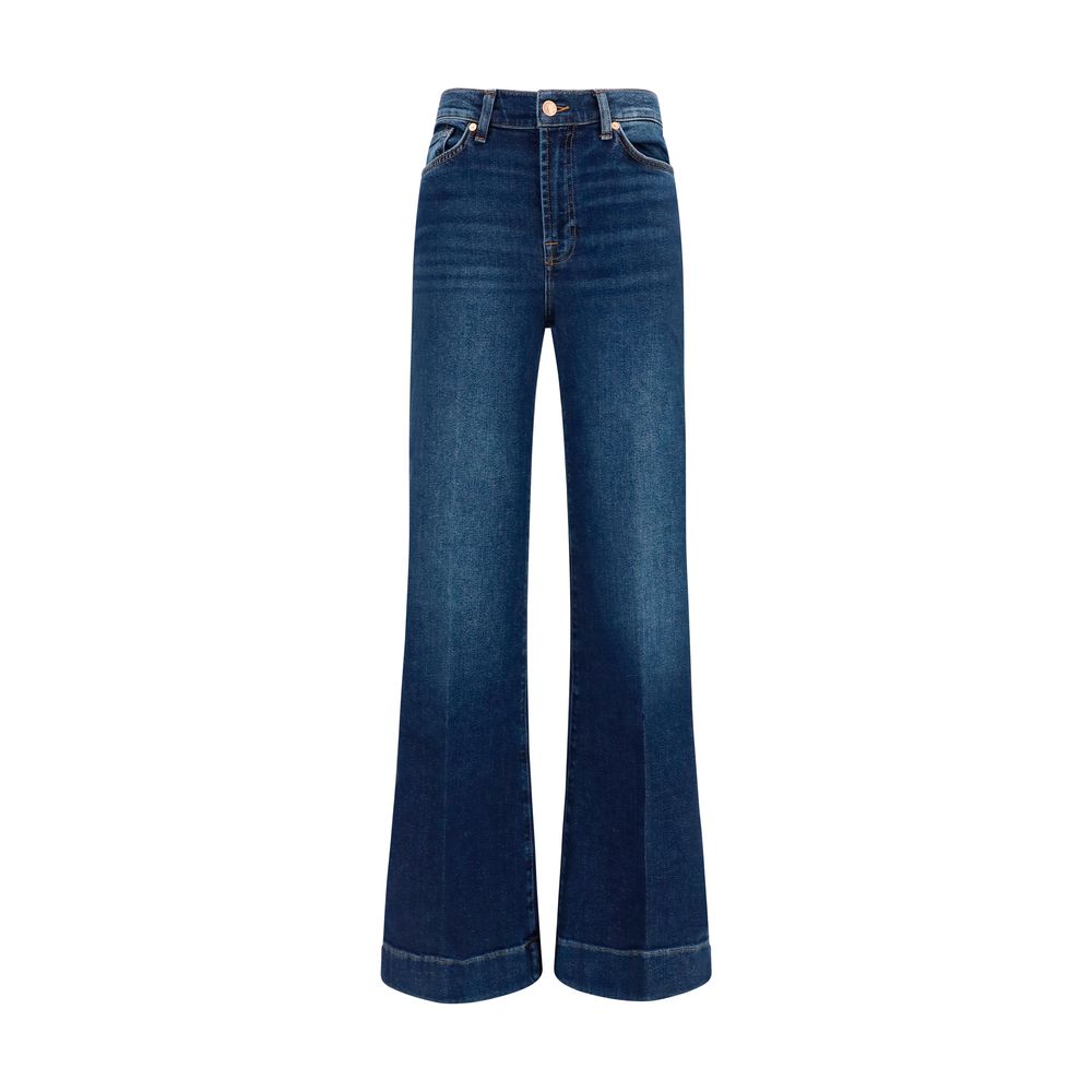 7FOR Blaue Baumwoll-Jeans mit ausgestelltem Bein