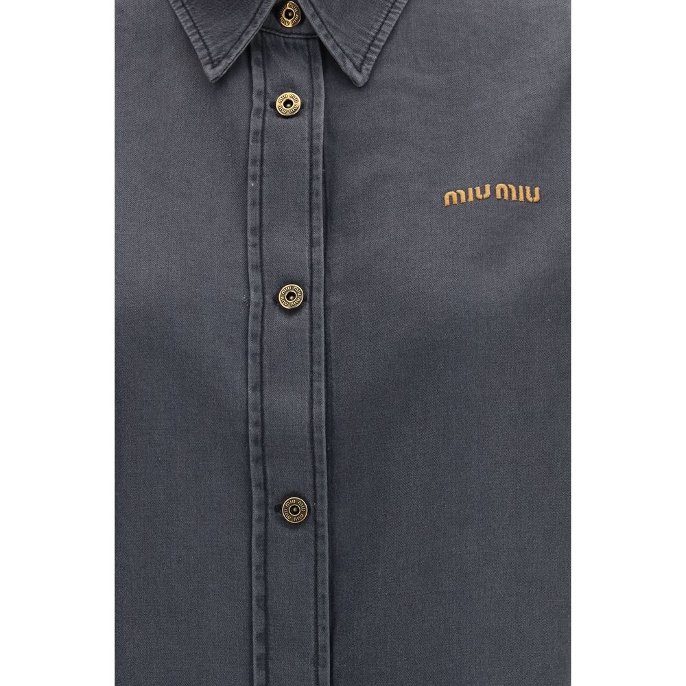 Miu Miu Graues Denim-Hemd