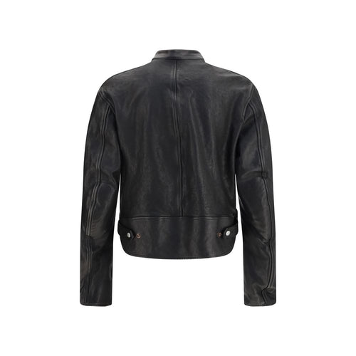 Gucci Bomberjacke aus schwarzem Büffelleder
