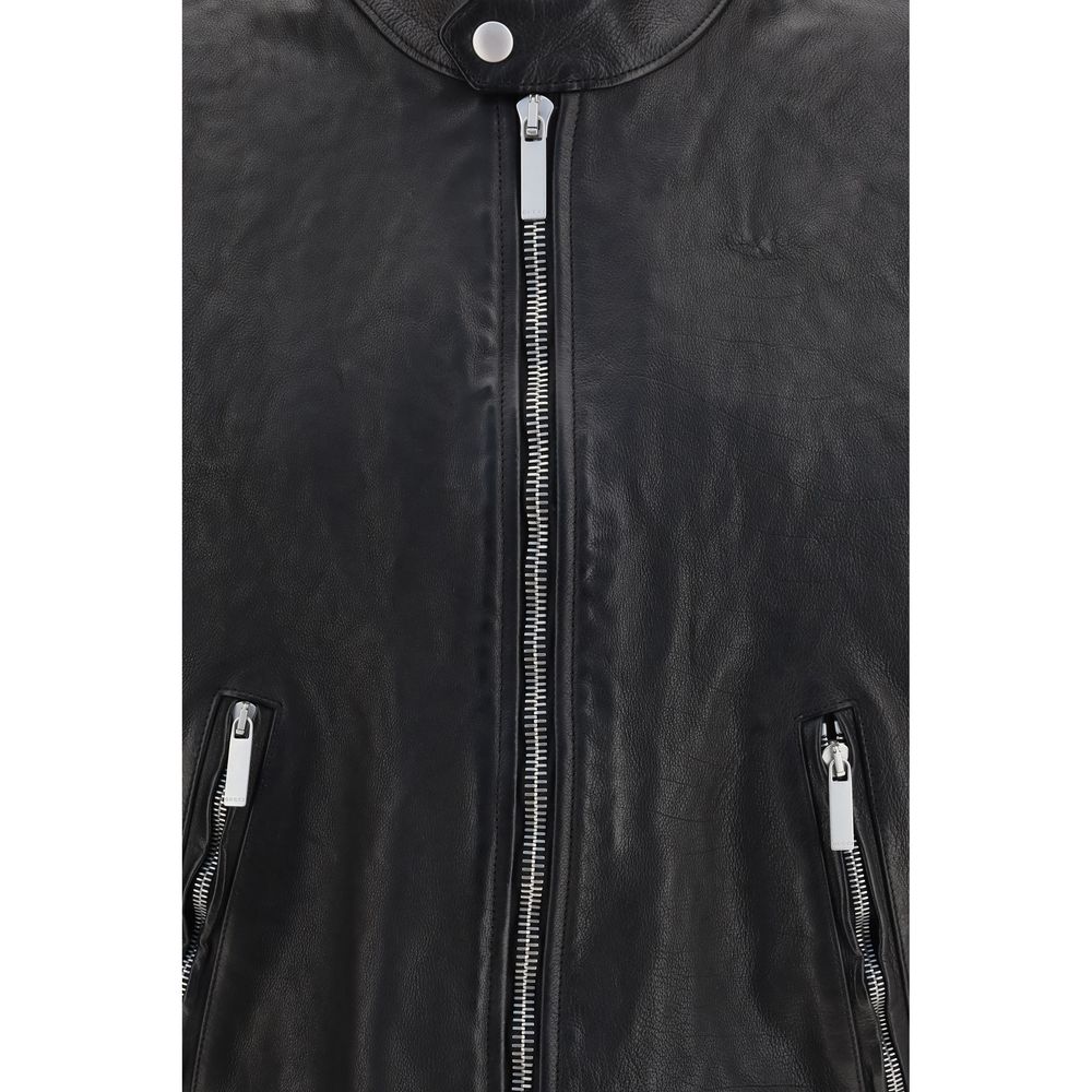 Gucci Bomberjacke aus schwarzem Büffelleder