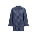 Gucci Blaue Baumwolljacke in voller Länge