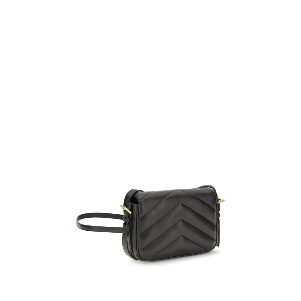 Saint Laurent Schwarze Lammleder Schultertasche Ovis Aries Aries
