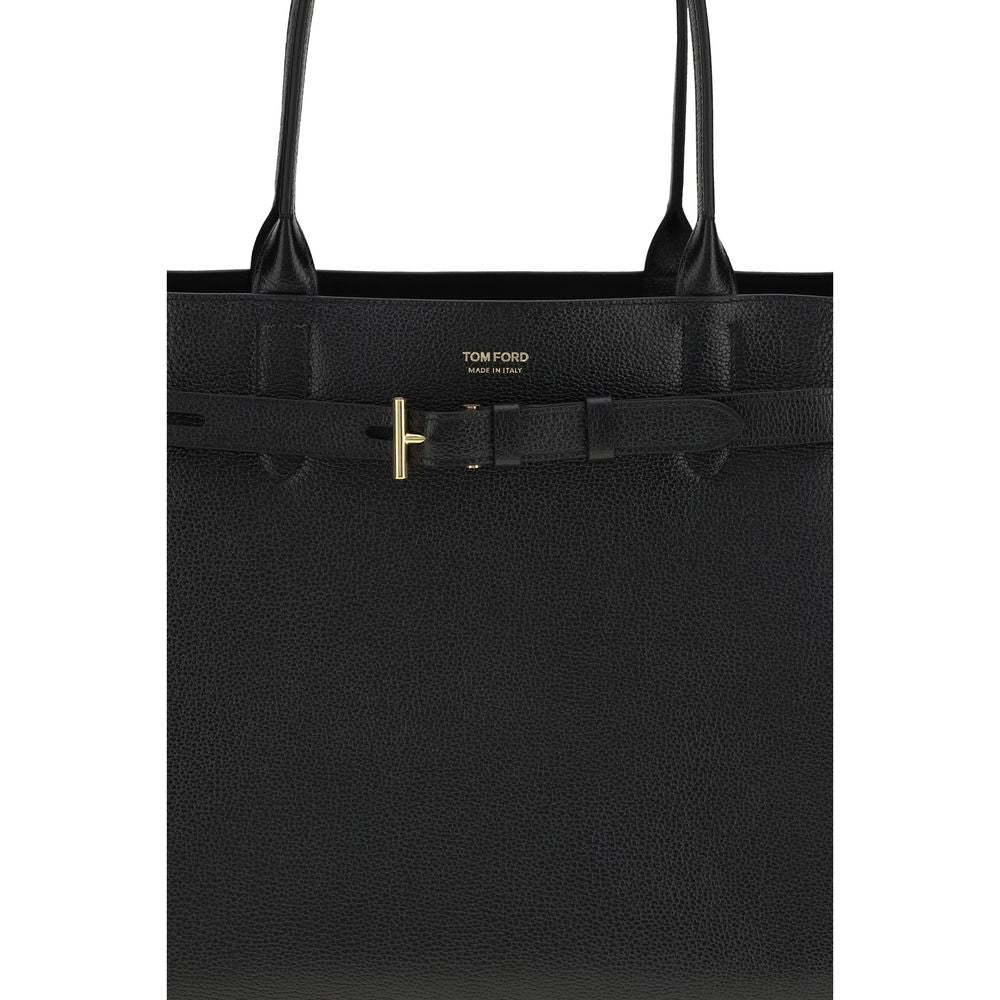 Tom Ford Schwarze Bos Taurus Kalbsleder Schultertasche