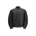 Gucci Schwarze Biker-Jacke aus Kalbsleder Bos Taurus