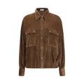 Brunello Cucinelli Hemdbluse mit braunem Viskose-Muster