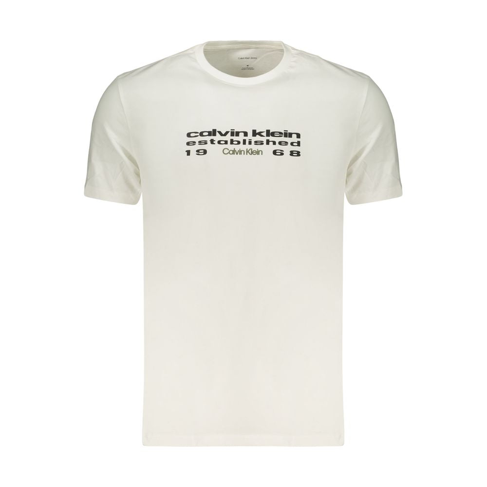 Calvin Klein Weißes Herren-T-Shirt aus Baumwolle