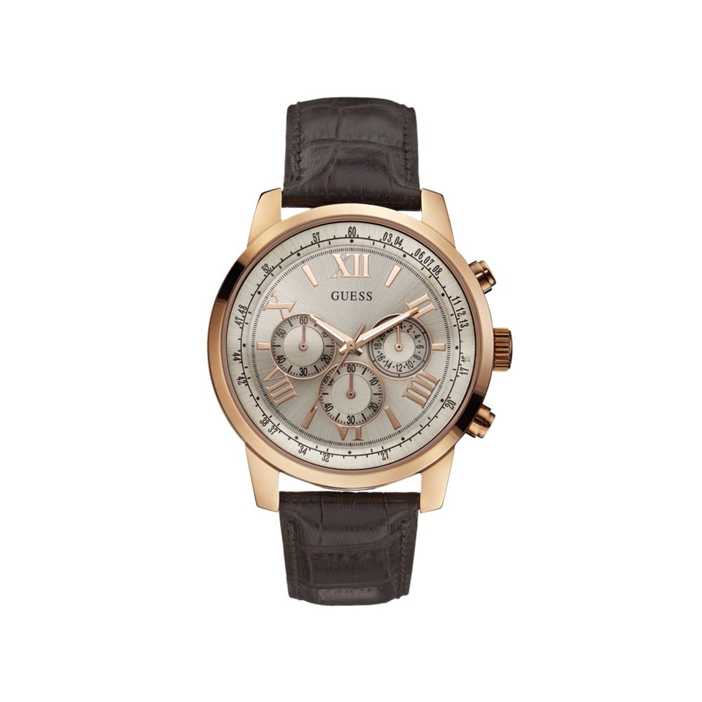 Guess Braunes Lederfutter Sportuhr