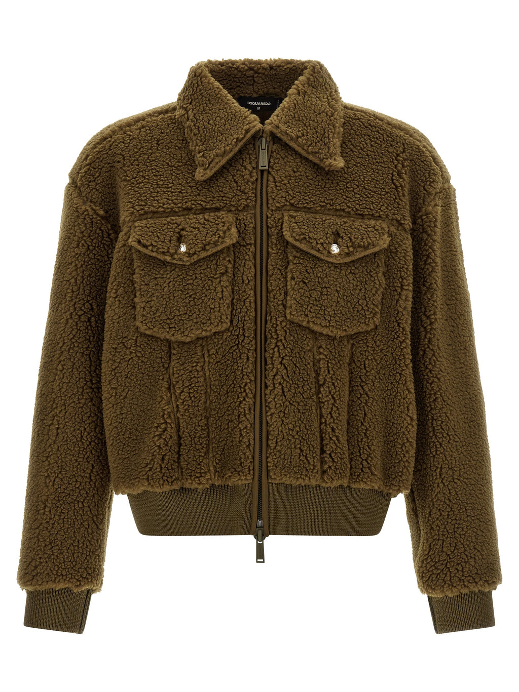 Dsquared² Braune Polyester-Jacke in voller Länge