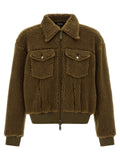 Dsquared² Braune Polyester-Jacke in voller Länge