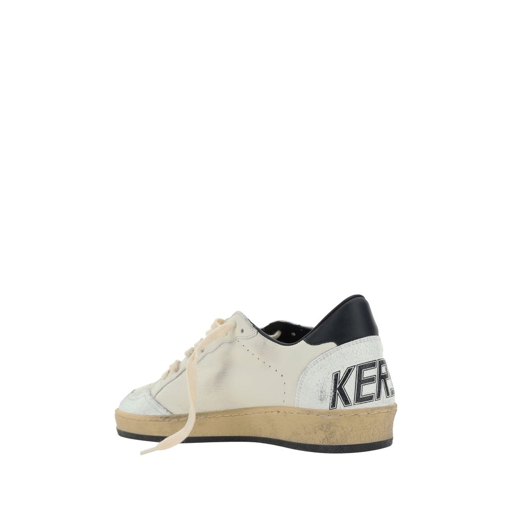 Golden Goose Weiße Low-Top-Sneaker aus Kalbsleder Bos Taurus