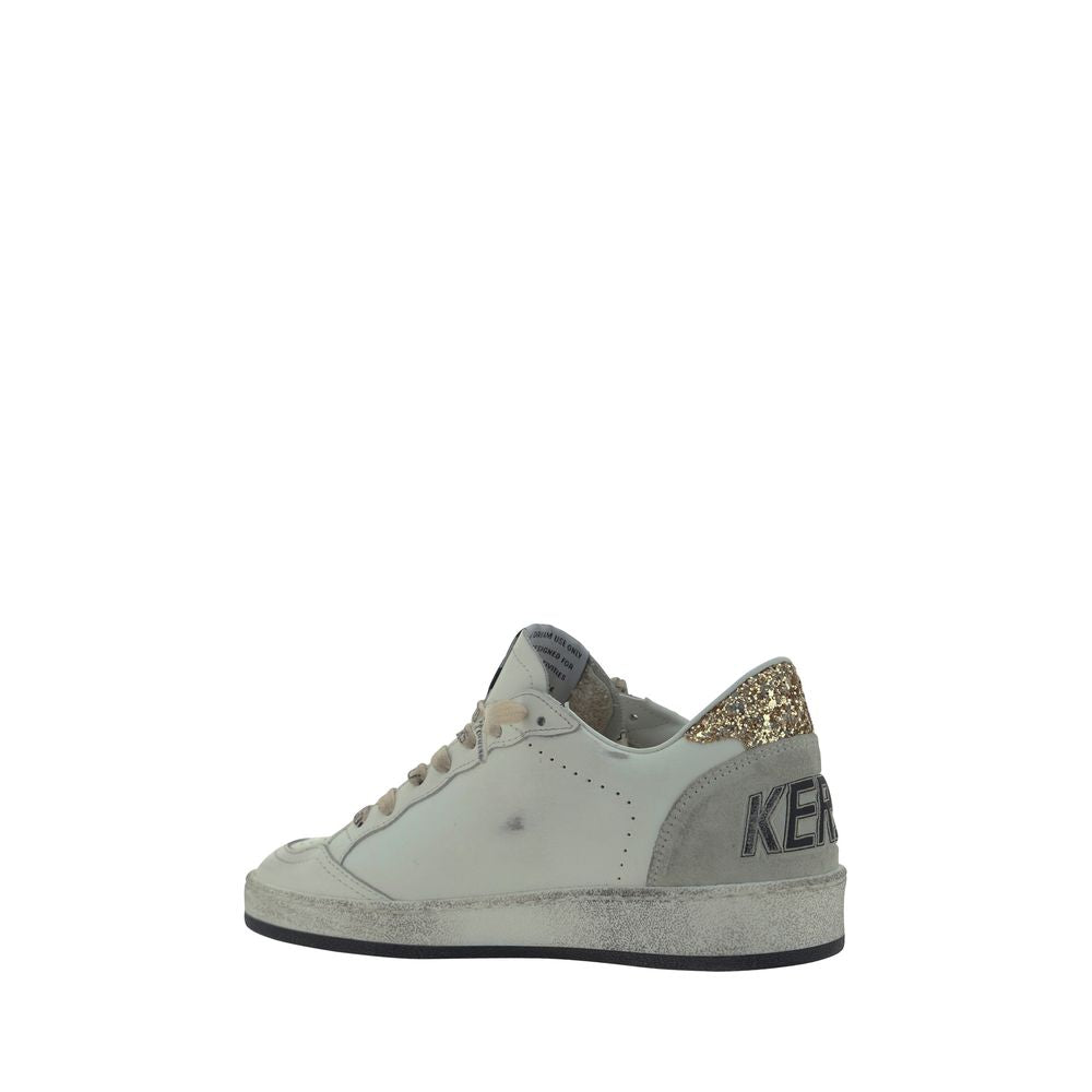 Golden Goose Weiße Low-Top-Sneaker aus Ziegenleder