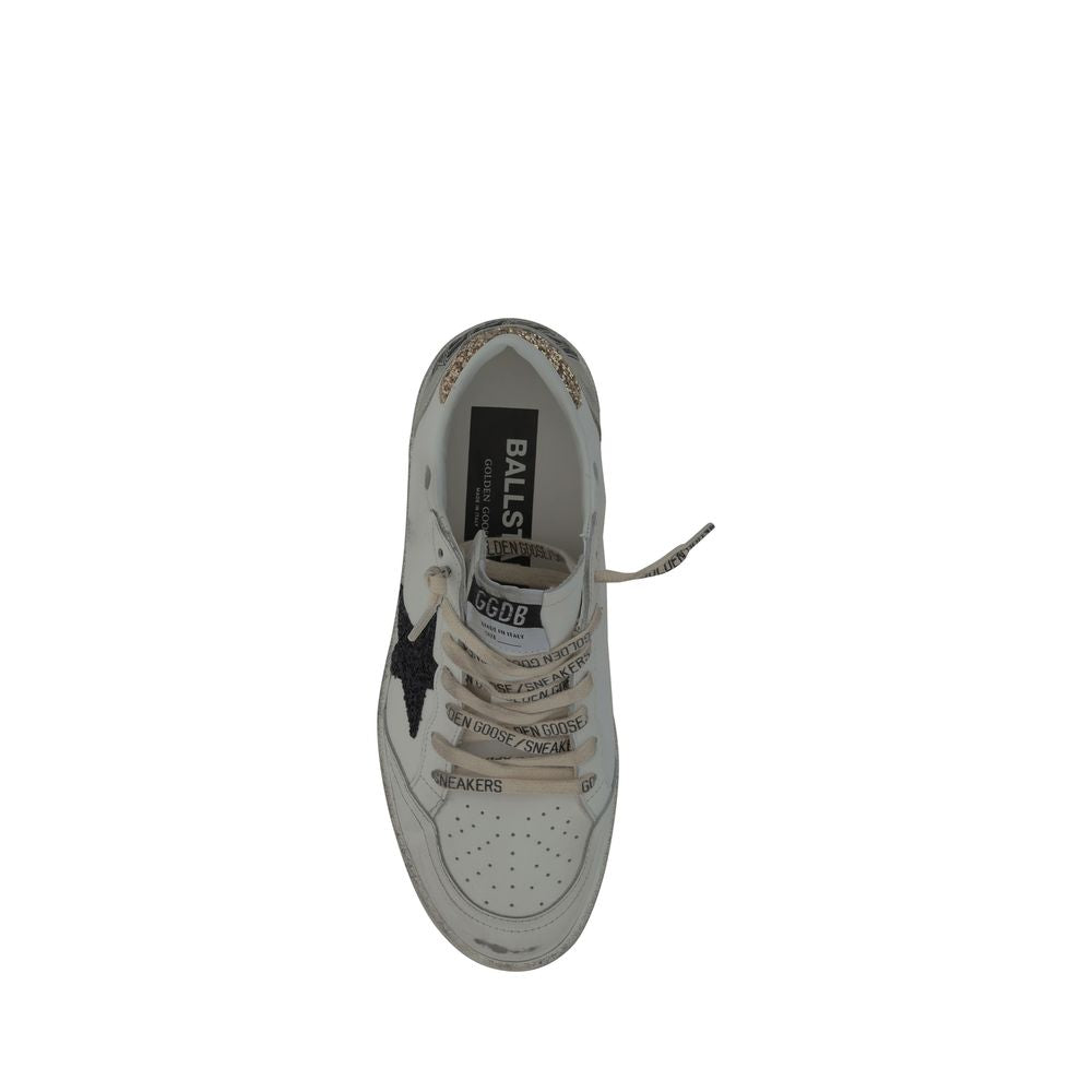 Golden Goose Weiße Low-Top-Sneaker aus Ziegenleder