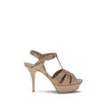 Saint Laurent Beige Kalbsleder Bos Taurus Stiletto-Sandalen