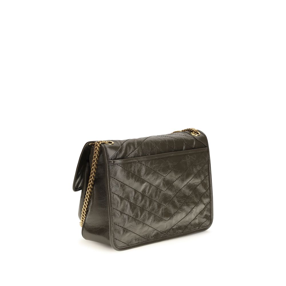 Saint Laurent Bicolor Calf Leather Bos Taurus Schultertasche