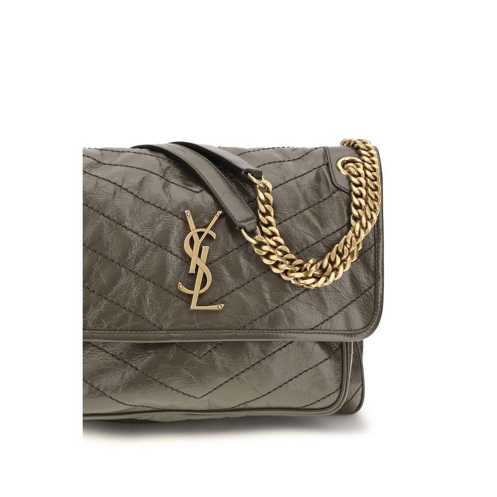 Saint Laurent Bicolor Calf Leather Bos Taurus Schultertasche