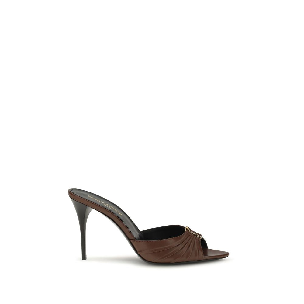 Saint Laurent Braune Kalbsleder Bos Taurus Mules