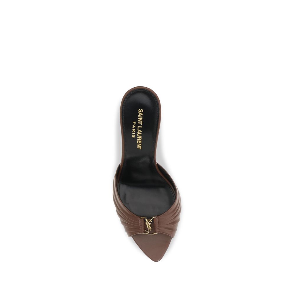 Saint Laurent Braune Kalbsleder Bos Taurus Mules