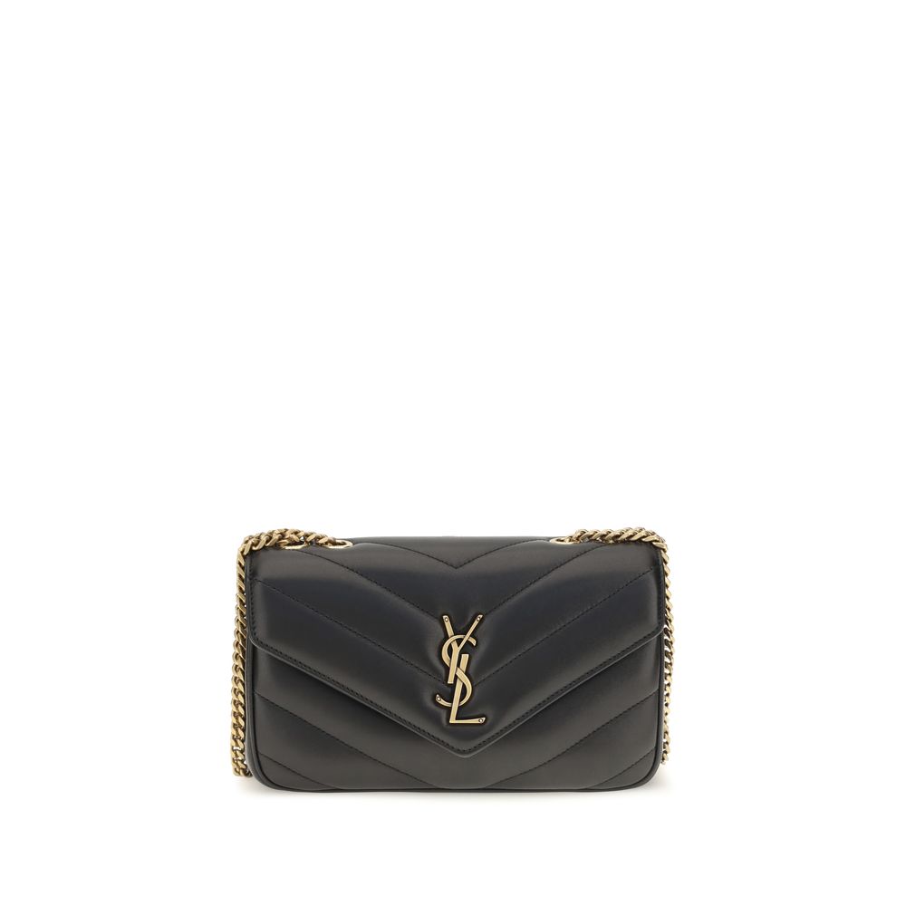 Saint Laurent Schwarze Lammleder Schultertasche Ovis Aries Aries