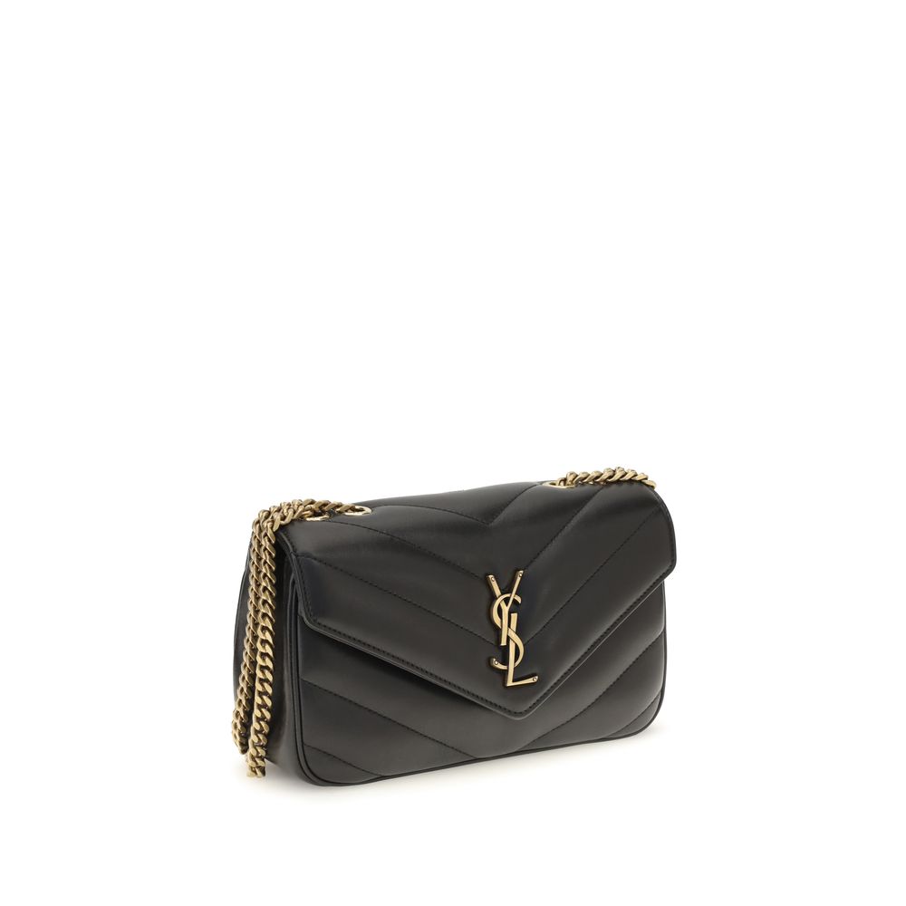 Saint Laurent Schwarze Lammleder Schultertasche Ovis Aries Aries
