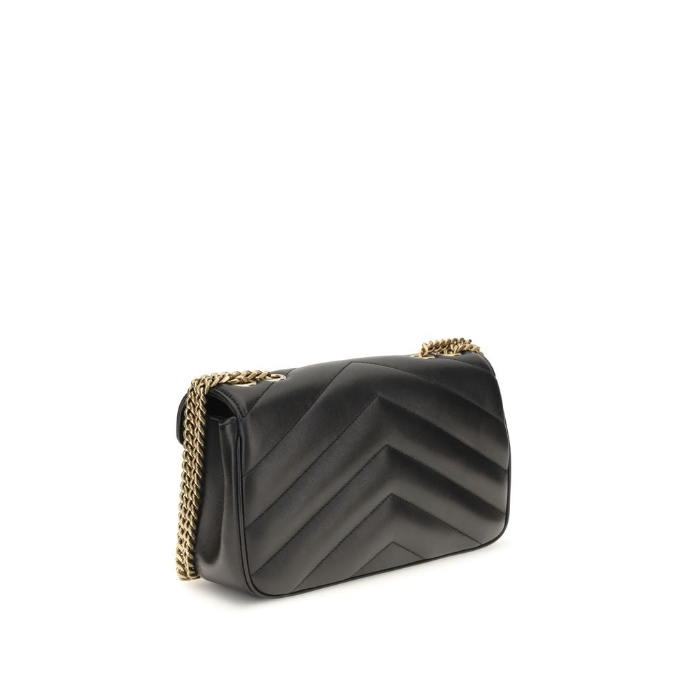 Saint Laurent Schwarze Lammleder Schultertasche Ovis Aries Aries