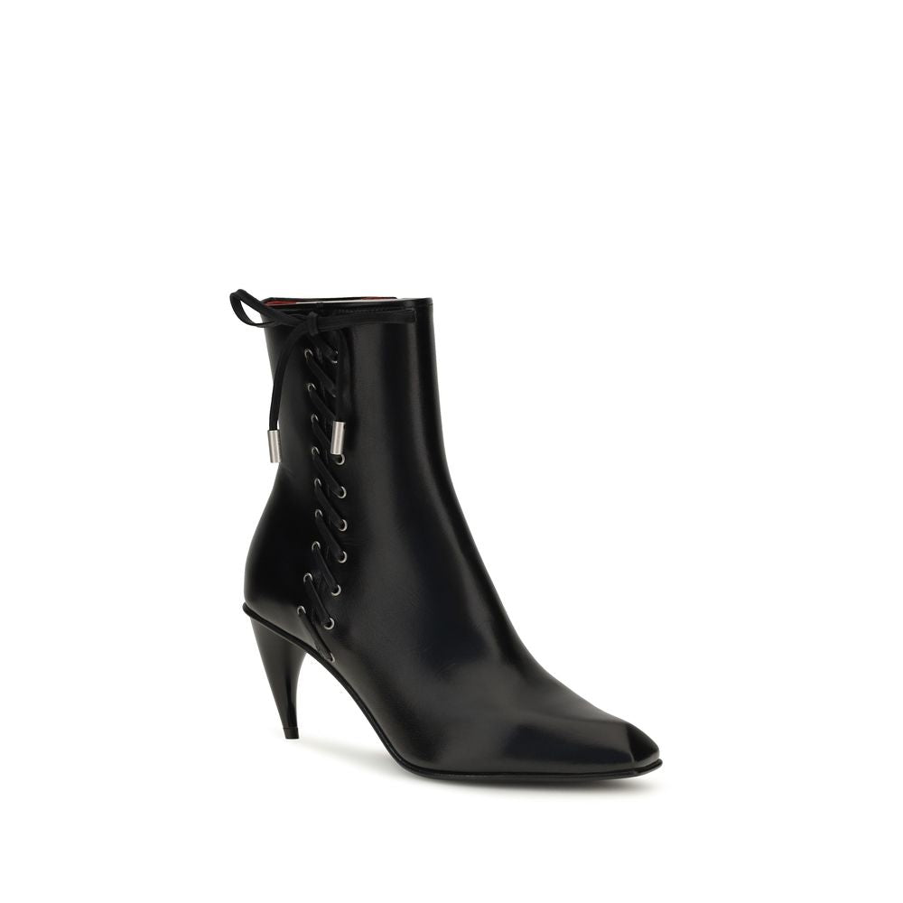Alexander McQueen Schwarze Schnürstiefel aus Kalbsleder Bos Taurus