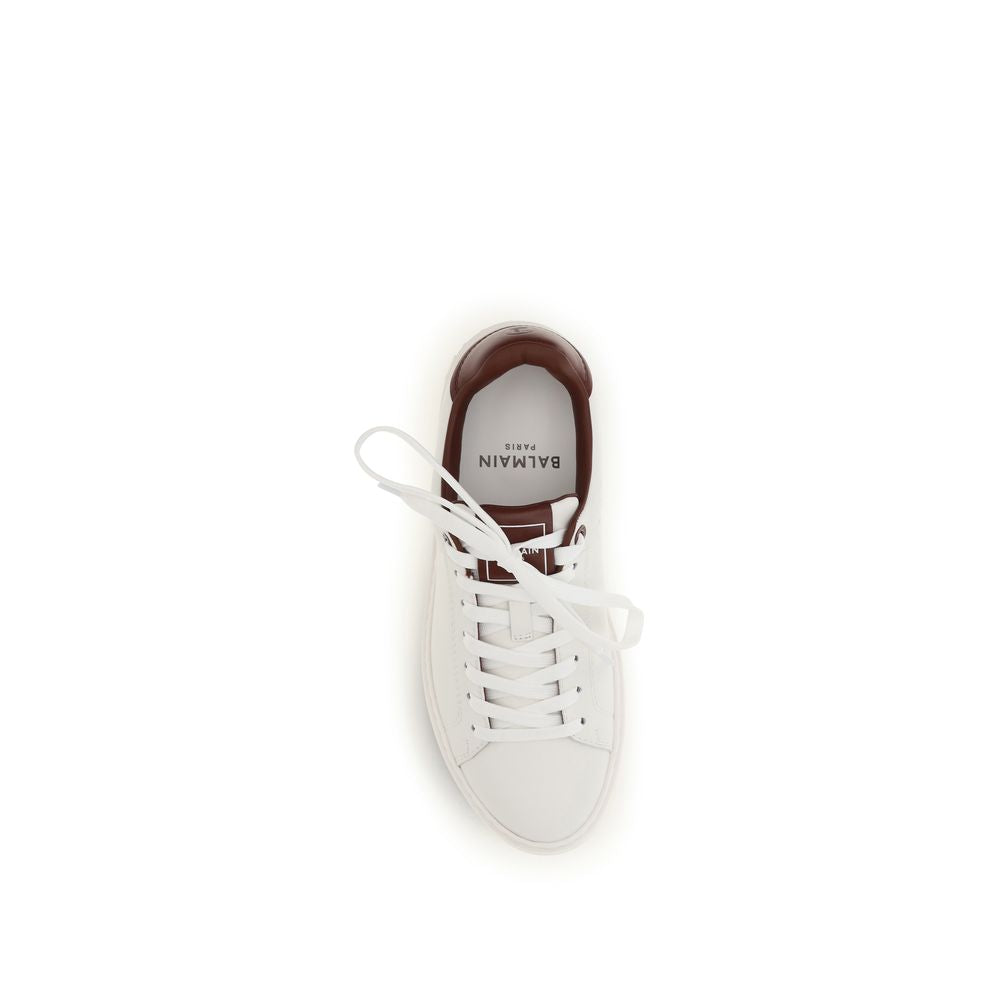 Balmain Weiße Kalbsleder Bos Taurus Athletic Sneaker