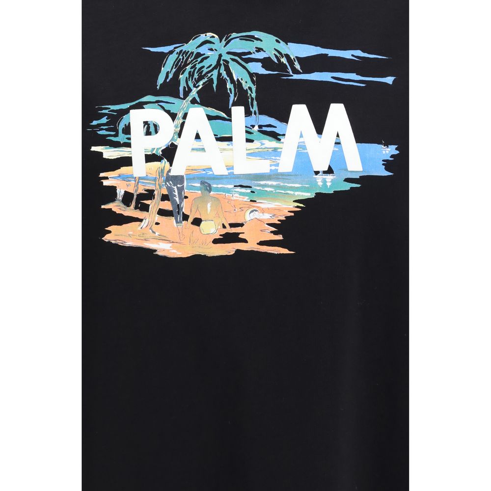 Palm Angels Schwarzes Baumwoll-T-Shirt