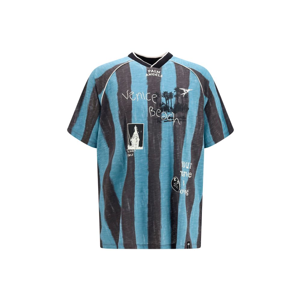 Palm Angels Blaues Baumwoll-Sportswear-T-Shirt