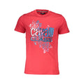 Cavalli Class Rotes Baumwoll-T-Shirt für Herren