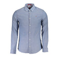 Tommy Hilfiger Herrenhemd aus blauer Baumwolle